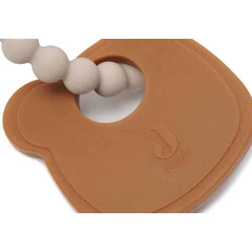 Jollein siliconen bijtring 15x11x1 cm Teddy Bear Bruin
