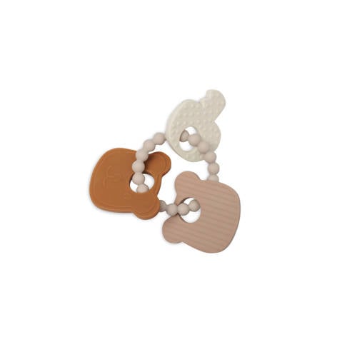 Jollein siliconen bijtring 15x11x1 cm Teddy Bear Bruin