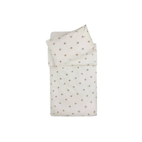 Jollein katoenen dekbedovertrek ledikant (100x140 cm) Ecru All over print