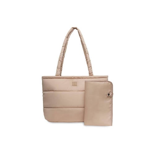 Jollein puffed mom bag luiertas 40x35x16 cm Biscuit Beige Effen