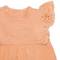 thumbnail: BESS baby T-shirt met ruches met broderie zalm