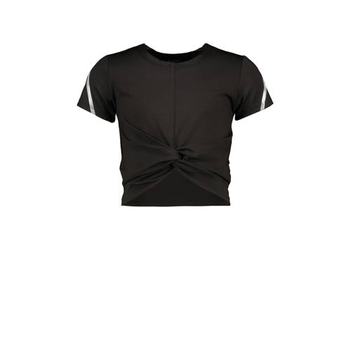 B.Nosy T-shirt met contrastbies zwart Meisjes Polyester Ronde hals Effen