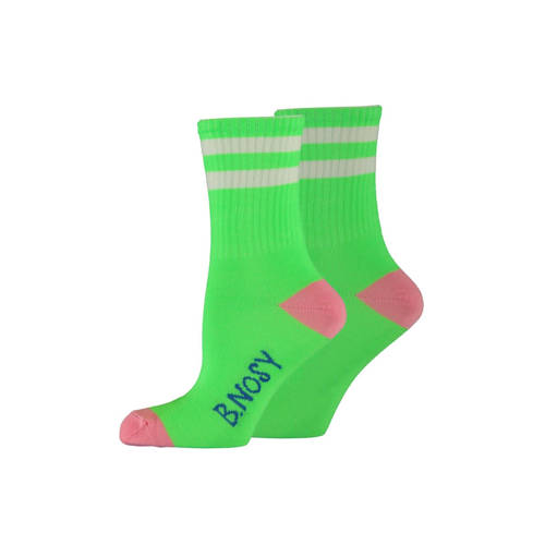 B.Nosy sokken met streep neongroen/roze Meisjes Stretchkatoen Streep 
