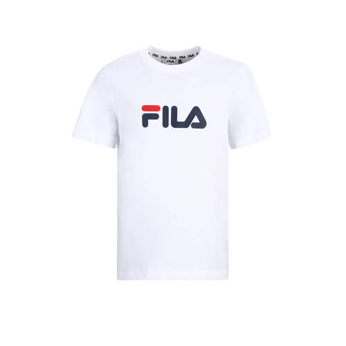Fila T-shirt wit Jongens/Meisjes Katoen Ronde hals Logo