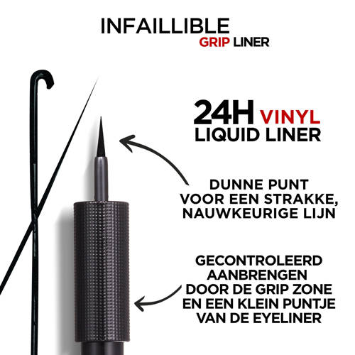 L'Oréal Paris Infaillible Grip 24H Vinyl Liquid Liner eyeliner zwart
