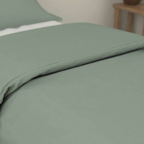 Wehkamp Home perkal katoenen dekbedovertrek 1 persoons (140x220 cm) Groen