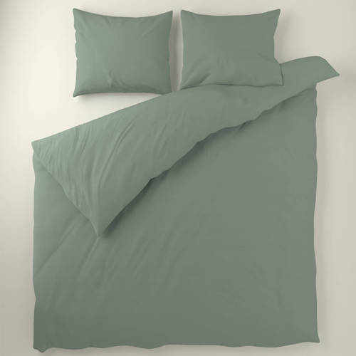 Wehkamp Home perkalkatoenen dekbedovertrek 2 persoons (200x220 cm) Groen