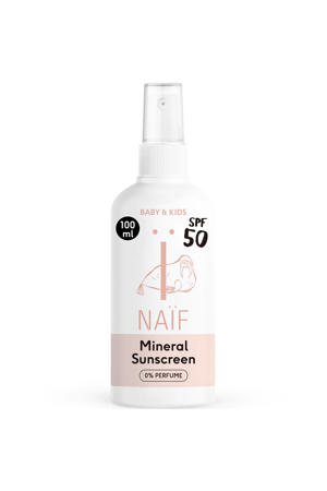 zonnebrand spray 0% parfum voor baby & kids factor 50 - 100 ml