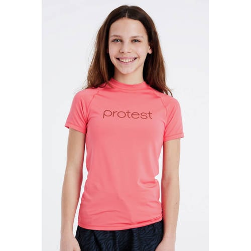 Protest UV T-shirt PRTSENNA JR koraalrood UV shirt Meisjes Polyester Ronde hals - maat 152 afbeelding