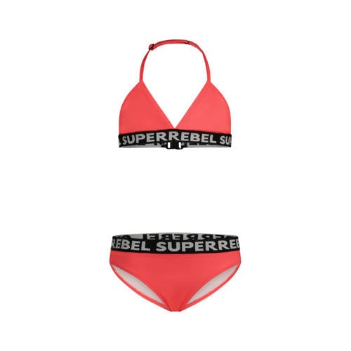 SuperRebel triangel bikini Isla rood Meisjes Gerecycled polyester Meerkleurig