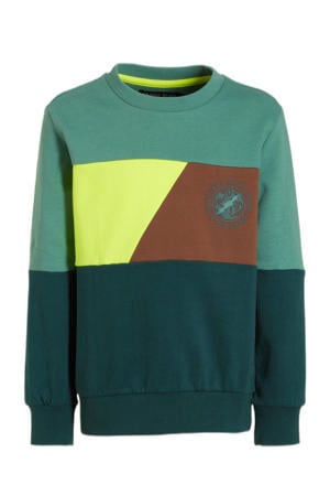 sweater Navid colourblock groen