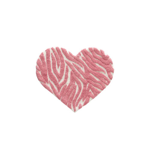 Wehkamp Home kindervloerkleed Heart (Ø100 cm) Roze Dierenprint