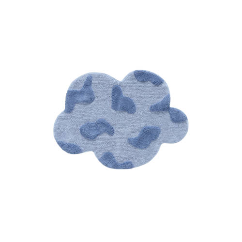 Wehkamp Home kindervloerkleed Cloud (110x85 cm) Blauw All over print