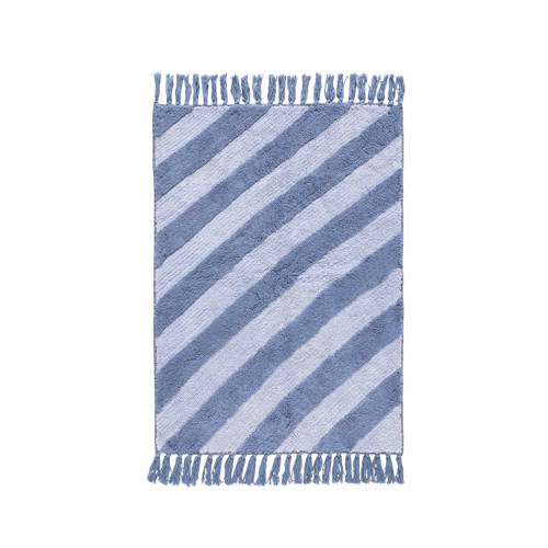 Wehkamp Home kindervloerkleed Diagonal (130x90 cm) Blauw Streep