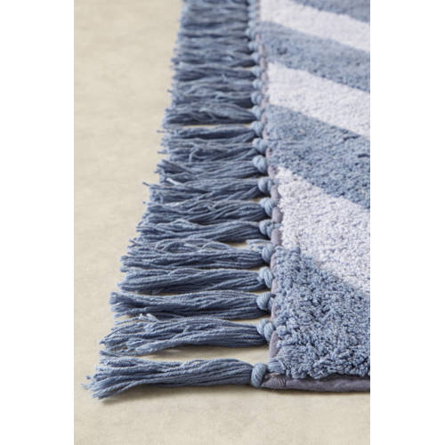 Wehkamp Home kindervloerkleed Diagonal (130x90 cm) Blauw Streep