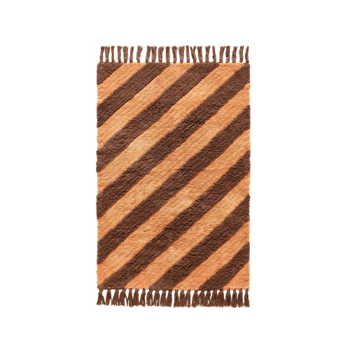 Wehkamp Home kindervloerkleed Diagonal (130x90 cm) Bruin Streep