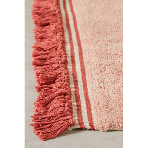 Wehkamp Home kindervloerkleed Solid (130x90 cm) Roze Effen