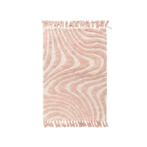 Wehkamp Home kindervloerkleed Swirl (130x90 cm) Roze Streep