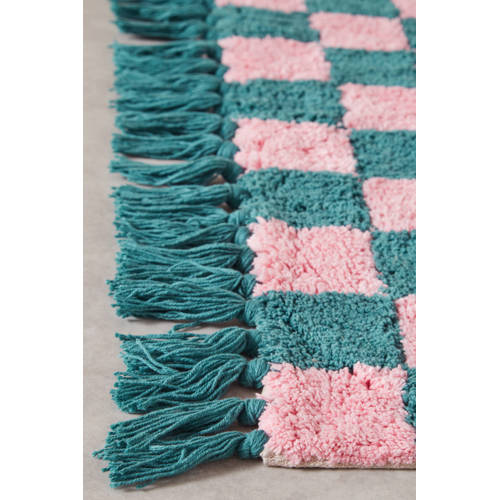 Wehkamp Home kindervloerkleed Checker board (130x90 cm) Groen Ruit