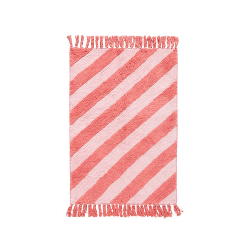 Wehkamp Home kindervloerkleed Diagonal (130x90 cm) Roze Streep