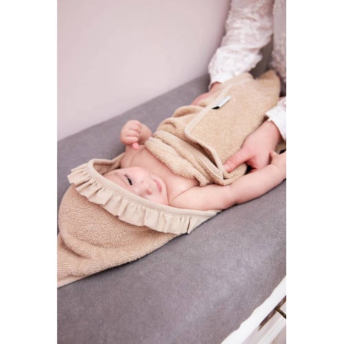 Meyco badcape met badstof ruffle 80x80cm sand Handdoek badcape Beige Effen