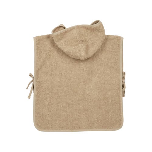 Meyco basic badstof badponcho 1-3 jaar sand Handdoek badcape Beige Effen
