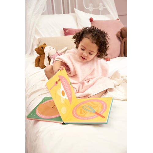 Meyco basic badstof badponcho 1-3 jaar soft pink Handdoek badcape Roze
