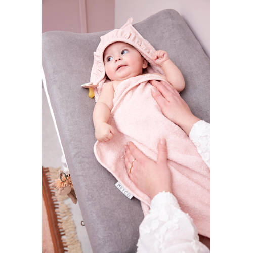Meyco badcape met badstof ruffle 80x80cm soft pink Handdoek badcape Roze