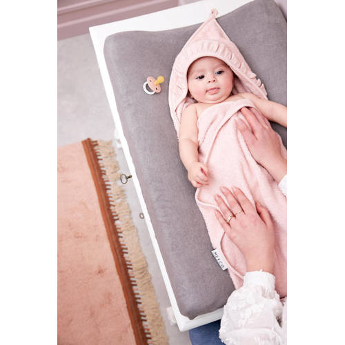 Meyco badcape met badstof ruffle 80x80cm soft pink Handdoek badcape Roze