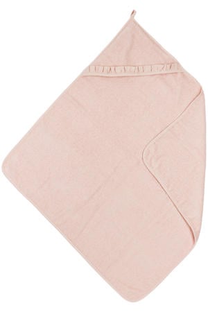 badcape met badstof ruffle 80x80cm soft pink