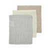 Meyco hydrofiele washandjes 20x17cm - Uni - Offwhite/Light Grey/Sand (set van 3)