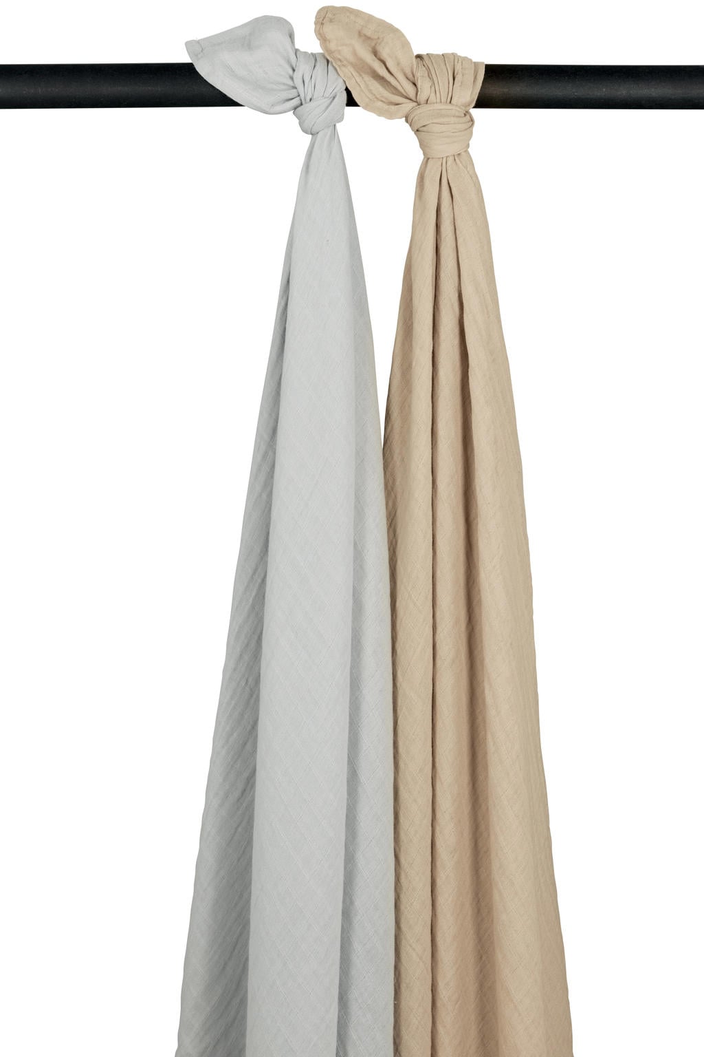 Meyco hydrofiele swaddle - Uni - Grey/Sand - 120x120cm (set van 2)