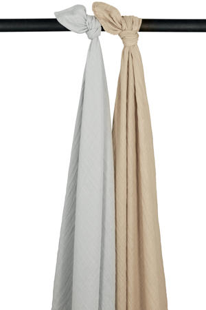 hydrofiele swaddle - Uni - Grey/Sand - 120x120cm (set van 2)
