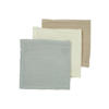 Meyco hydrofiele monddoekjes - Offwhite/Light Grey/Sand (set van 3)