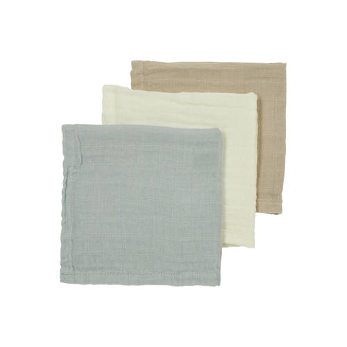 Meyco hydrofiele monddoekjes - set van 3 Offwhite/Light Grey/Sand Grijs afbeelding