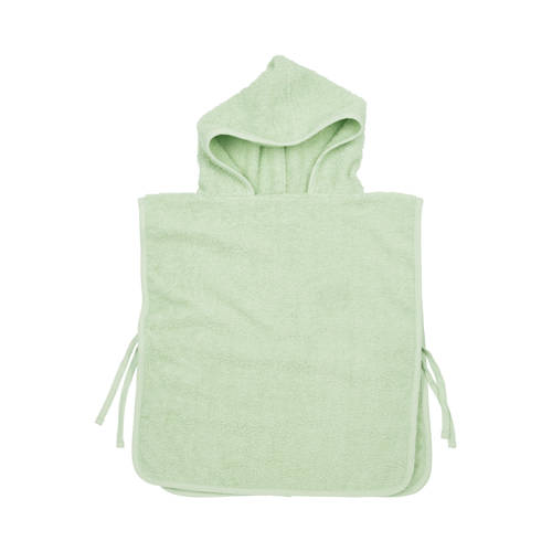 Meyco basic badstof badponcho 1-3 jaar soft green Handdoek/badcape Groen