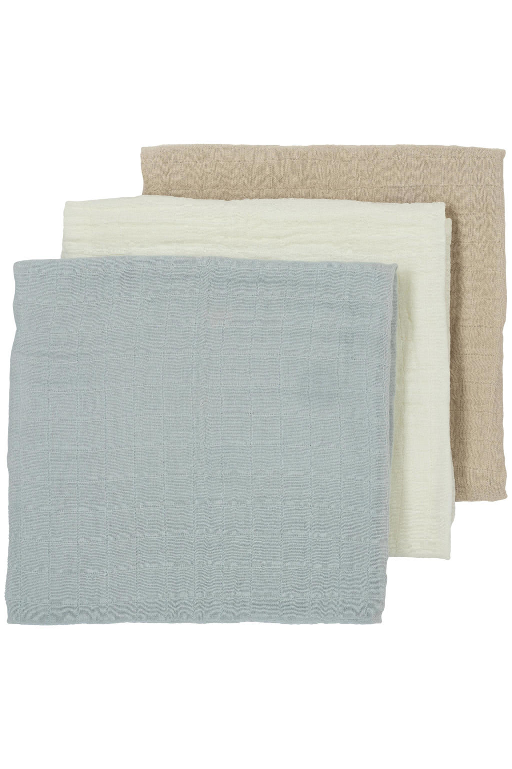 Meyco hydrofiele luier - Uni - Offwhite/Light Grey/Sand 70x70cm (set van 3)