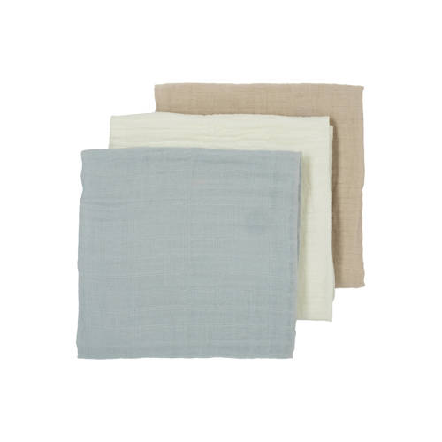 Meyco hydrofiele luier - set van 3 Uni - Offwhite/Light Grey/Sand 70x70cm Hydrofiele luiers Grijs afbeelding