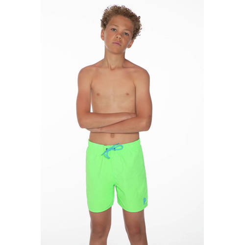 Protest zwemshort CULTURE JR neon groen Jongens Polyamide Effen