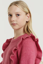 thumbnail: anytime gebreide trui met ruffles roze