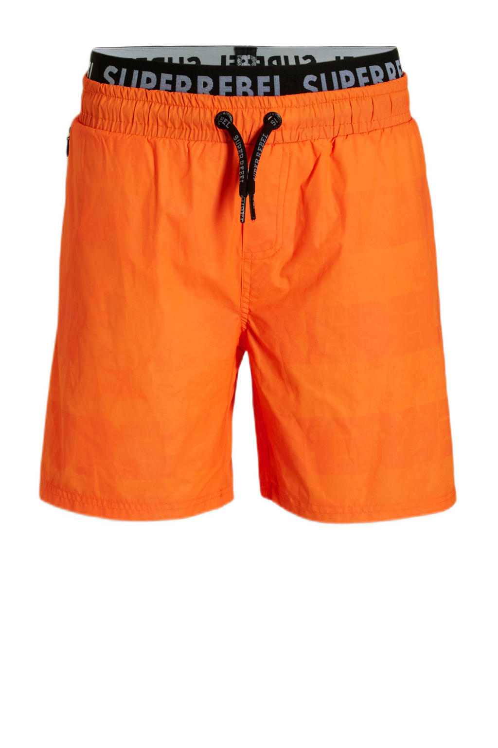 SuperRebel zwemshort Rocky met magic print neon oranje