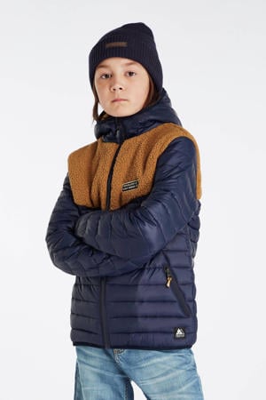 outdoor jas PRTDUCO JR donkerblauw/bruin