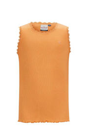 thumbnail: Oranje meisjes Retour Jeans ribgebreid T-shirt Orlene van katoen met effen, ronde hals en kant