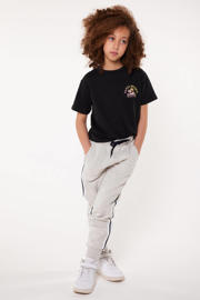 thumbnail: Grijze meisjes America Today slim fit joggingbroek Car Jr van katoen met regular waist, elastische tailleband met koord en effen