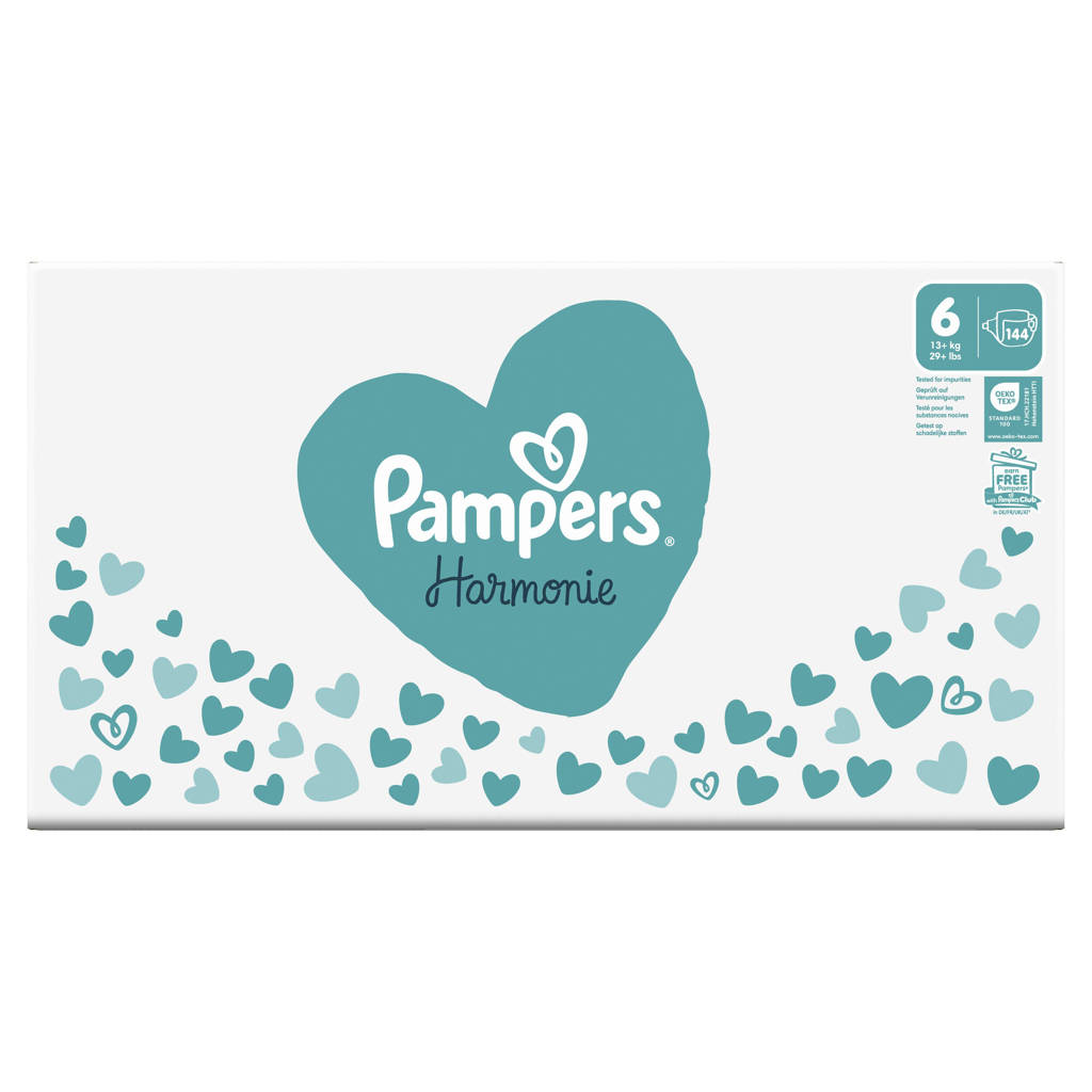 Pampers Baby-Dry maat 6, 148 luiers, 13 kg - 18 kg, met een Stop & Protect-zak op de achterkant van de luier voor een nacht tot 100% lekvrij, 1 maand verpakking