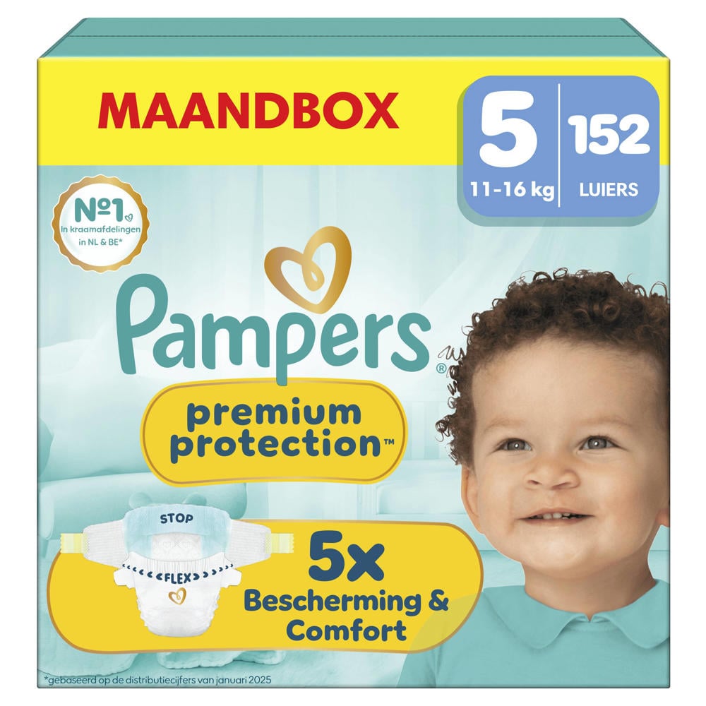 Pampers Premium Protection Maat 5 maandbox - 152 luiers - 11kg-16kg