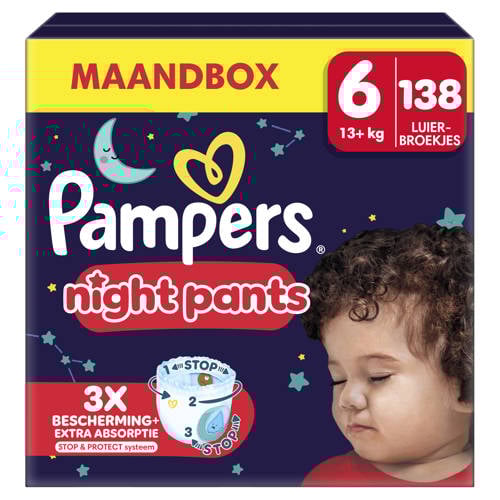 Pampers Baby-Dry Pants Night Pants Maat 6 maandbox - 138 luierbroekjes - 15kg+
