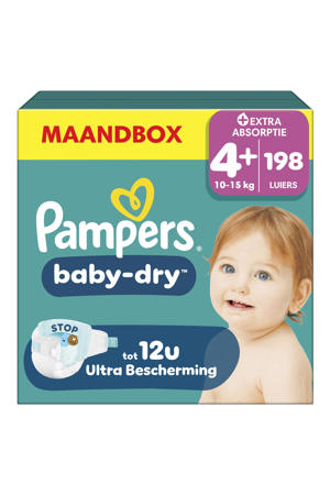 Maat 4+ maandbox - 198 luiers - 10kg-15kg