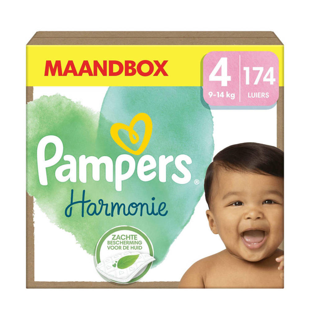 Pampers Harmonie Maat 4 (9-14kg) - 174 luiers maandbox