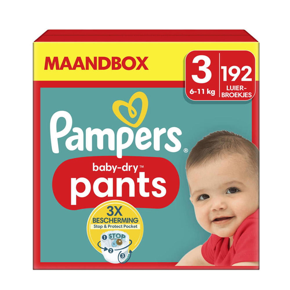 Pampers Baby-Dry Pants Maat 3 maandbox - 192 luierbroekjes - 6kg-11kg